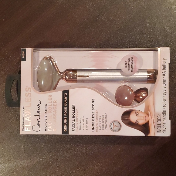 Flawless Contour Facial Roller - Genuine Rose Quartz - Picture 1 of 7